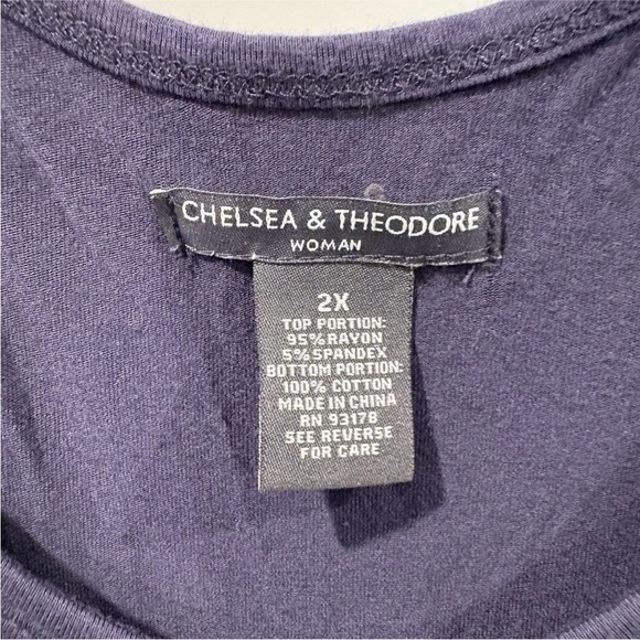 Chelsea & Theodore Womens Blue Chambray Tiered Maxi Dress Plus Size 2X - Picture 4 of 6